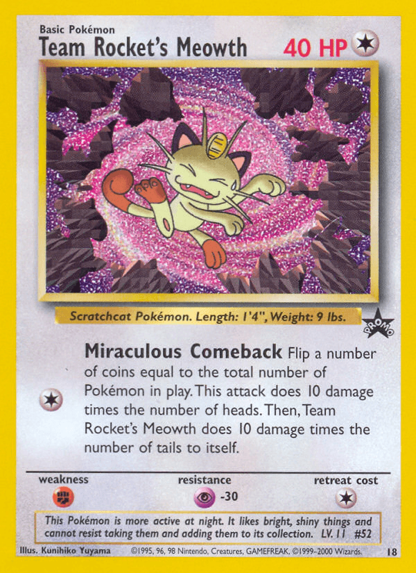 Team Rocket's Meowth — Wizards Black Star Promos #18