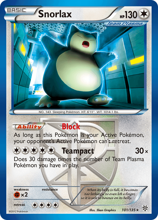 Snorlax — Plasma Storm #101