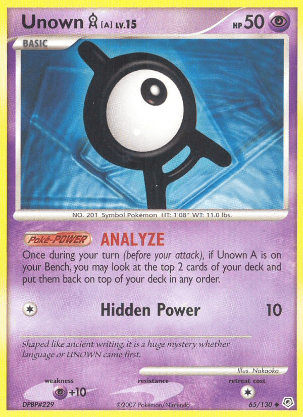 Unown [A] — Diamond & Pearl #65
