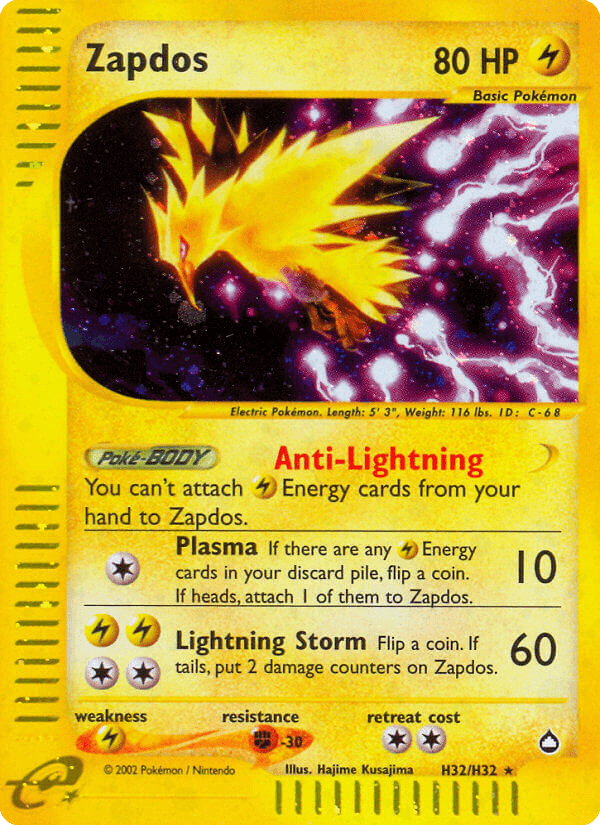Zapdos — Aquapolis #H32