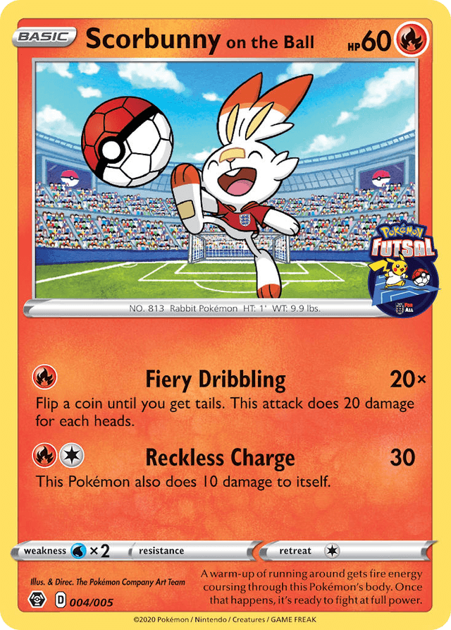 Scorbunny on the Ball — Pokémon Futsal Collection #4