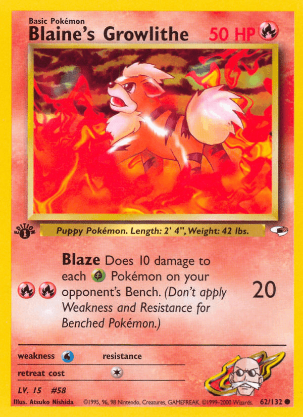 Blaine's Growlithe — Gym Heroes #62
