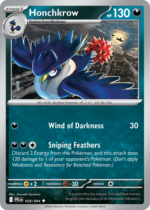 Honchkrow — Phantasmal Flames #58