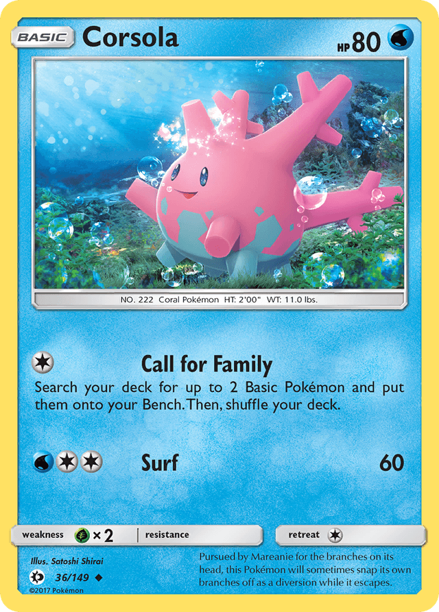 Corsola — Sun & Moon #36