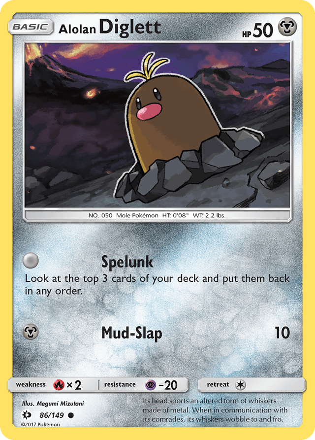 Alolan Diglett — Sun & Moon #86
