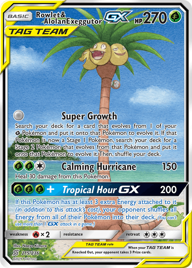Rowlet & Alolan Exeggutor-GX — Unified Minds #215