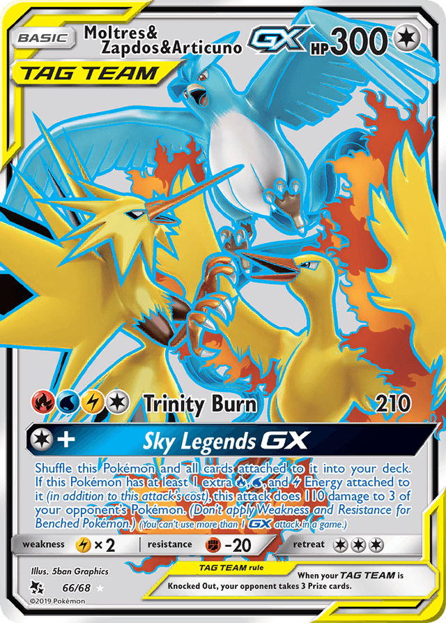 Moltres & Zapdos & Articuno-GX — Hidden Fates #66