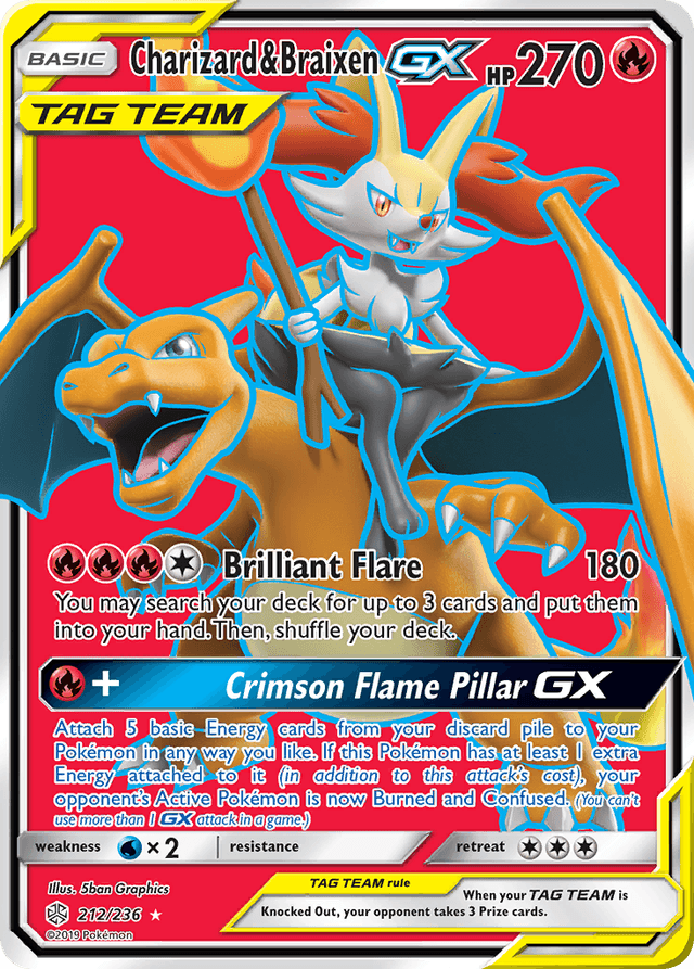 Charizard & Braixen-GX — Cosmic Eclipse #212