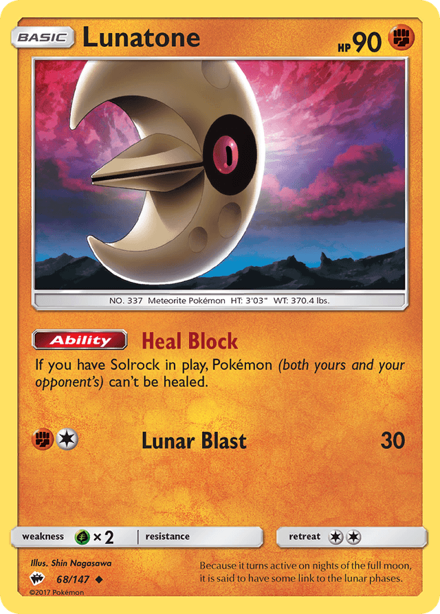 Lunatone — Burning Shadows #68