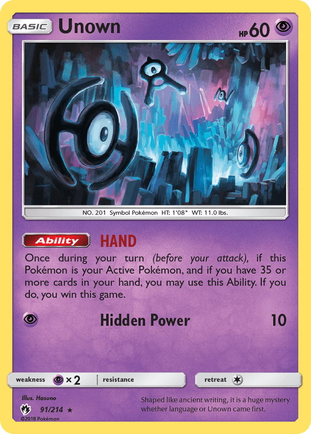 Unown — Lost Thunder #91