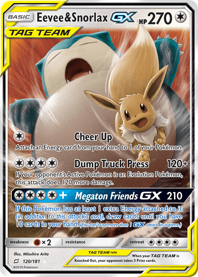 Eevee & Snorlax-GX — Team Up #120