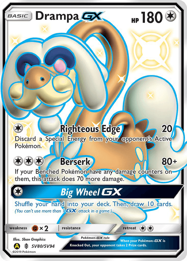 Drampa-GX — Hidden Fates Shiny Vault #SV80