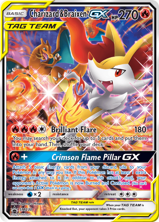 Charizard & Braixen-GX — SM Black Star Promos #SM230