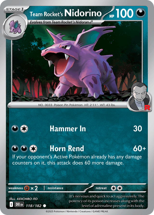 Team Rocket's Nidorino — Destined Rivals #118