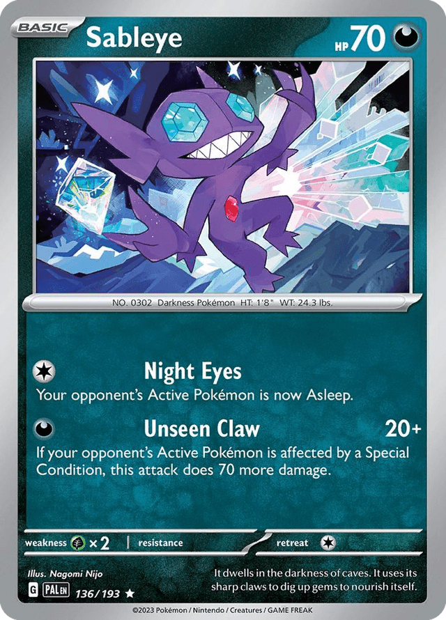 Sableye — Paldea Evolved #136