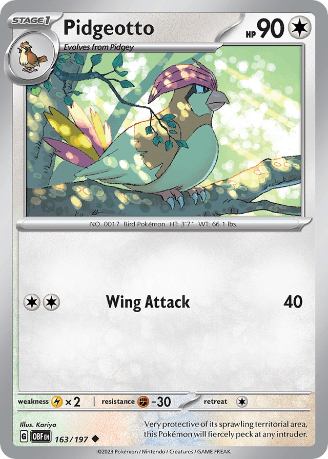 Pidgeotto — Obsidian Flames #163