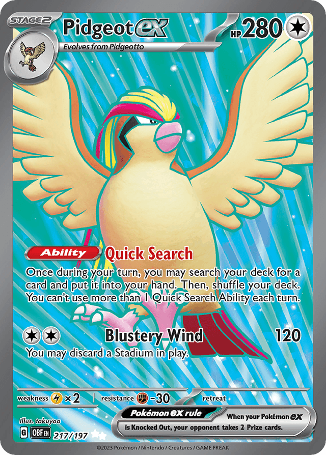 Pidgeot ex — Obsidian Flames #217
