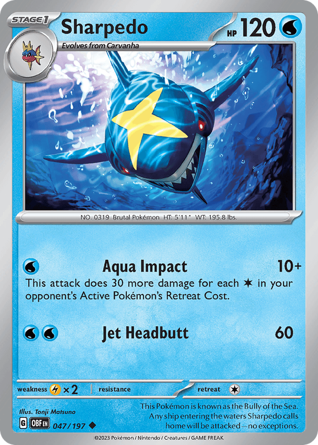Sharpedo — Obsidian Flames #47