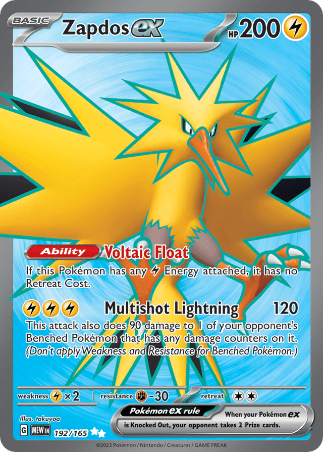 Zapdos ex — 151 #192