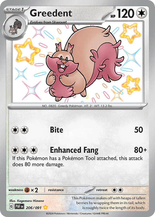 Greedent — Paldean Fates #206