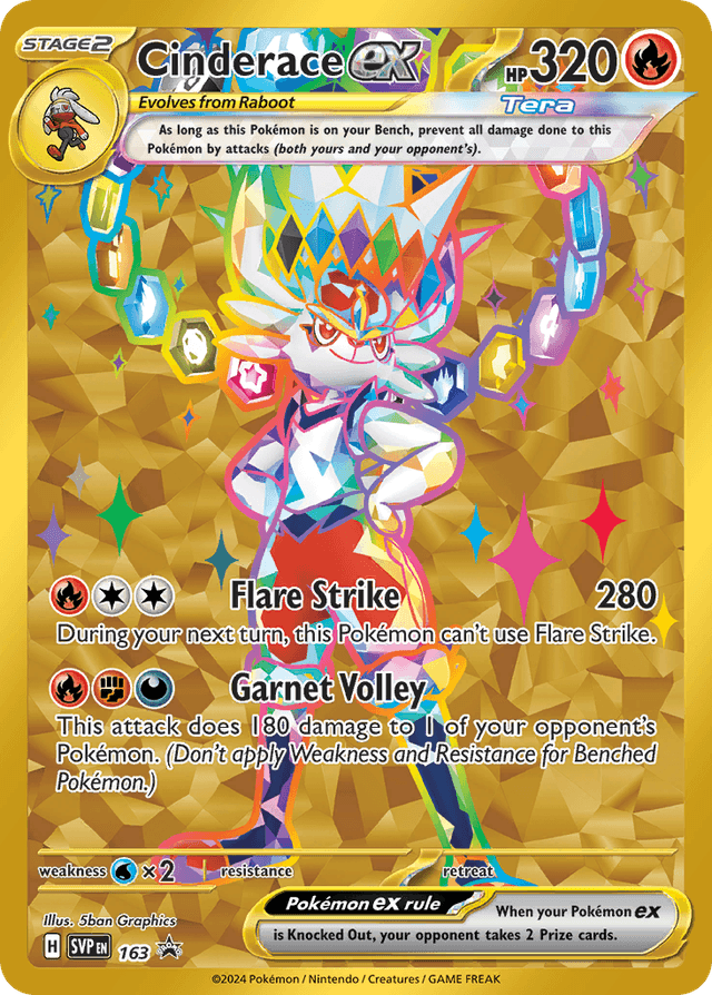 Cinderace ex — Scarlet & Violet Black Star Promos #163