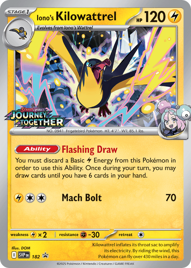Iono's Kilowattrel — Scarlet & Violet Black Star Promos #182