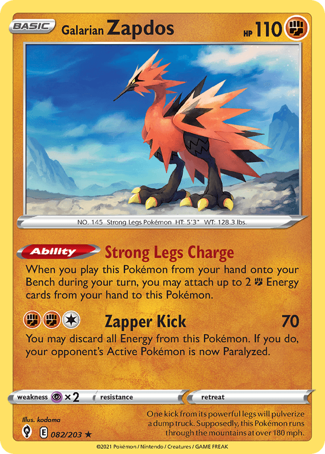 Galarian Zapdos — Evolving Skies #82
