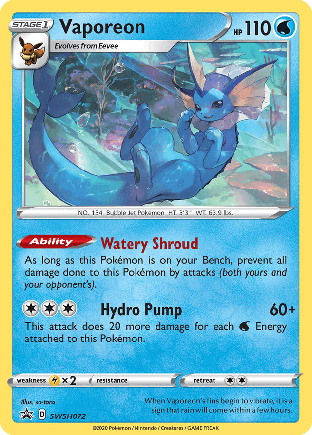 Vaporeon — SWSH Black Star Promos #SWSH072