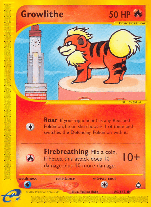 Growlithe — Aquapolis #80