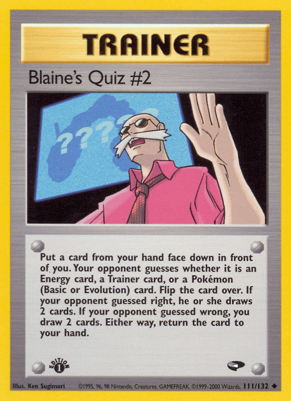Blaine's Quiz #2 — Gym Challenge #111