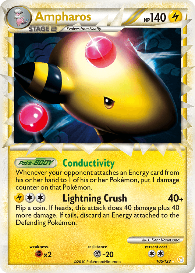 Ampharos — HeartGold & SoulSilver #105