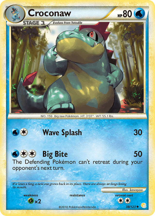 Croconaw — HeartGold & SoulSilver #38