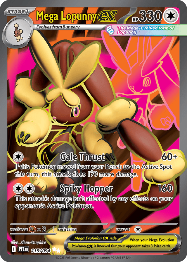 Mega Lopunny ex — Phantasmal Flames #115