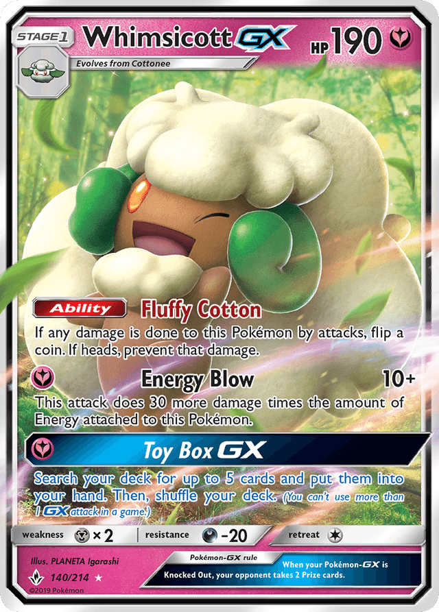 Whimsicott-GX — Unbroken Bonds #140