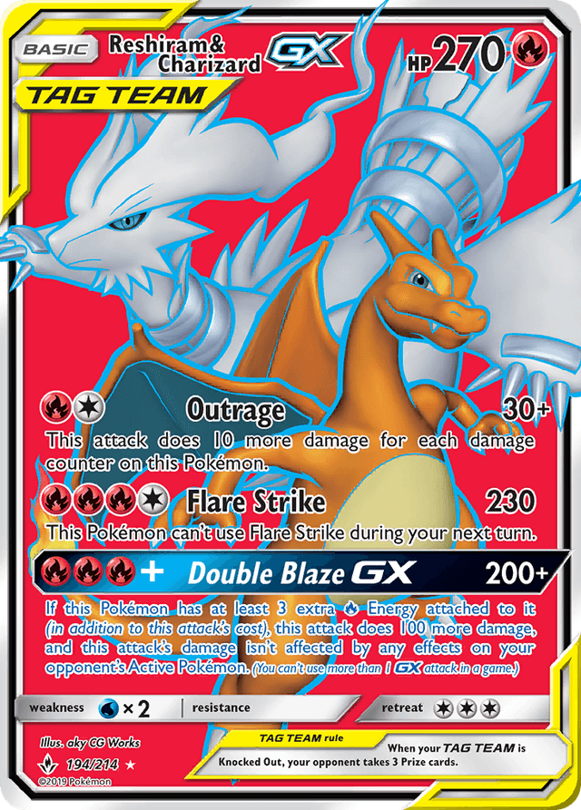 Reshiram & Charizard-GX — Unbroken Bonds #194