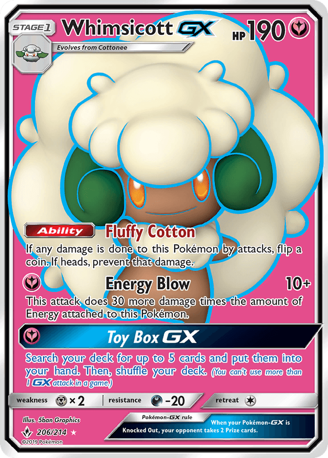 Whimsicott-GX — Unbroken Bonds #206