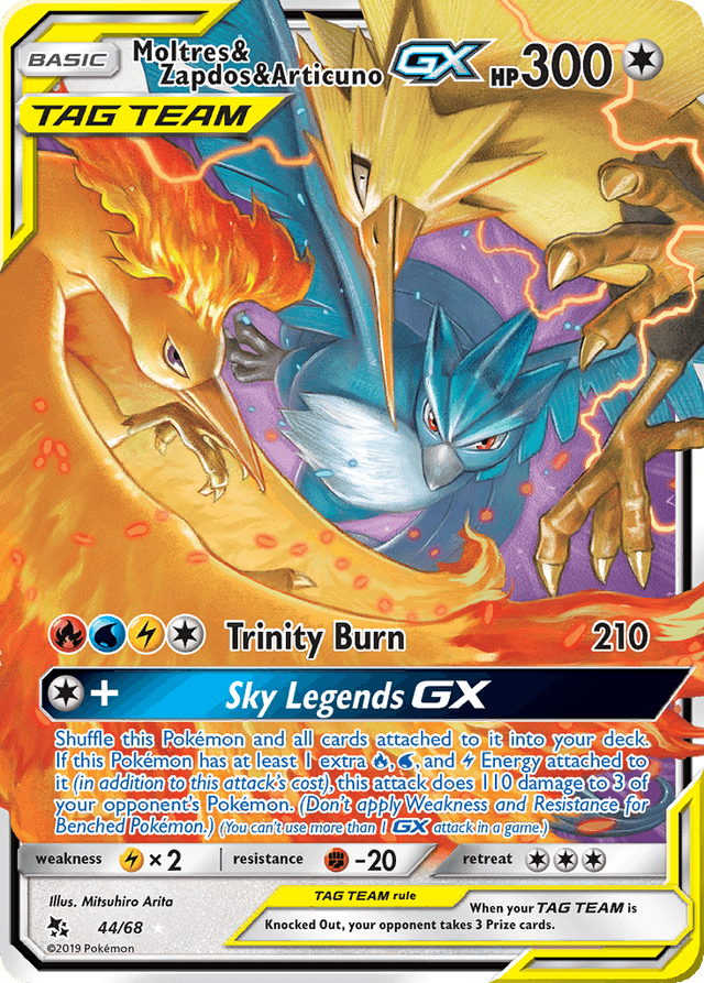 Moltres & Zapdos & Articuno-GX — Hidden Fates #44