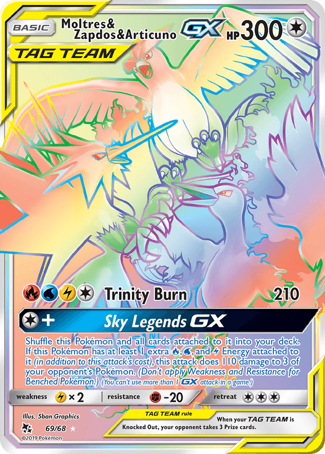 Moltres & Zapdos & Articuno-GX — Hidden Fates #69