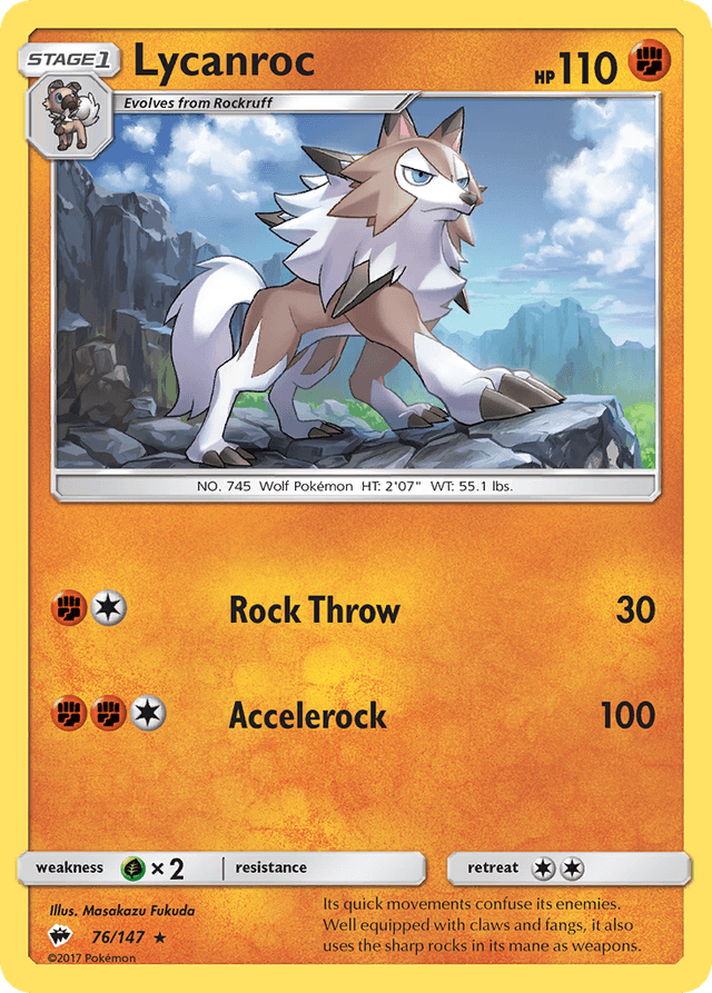Lycanroc — Burning Shadows #76