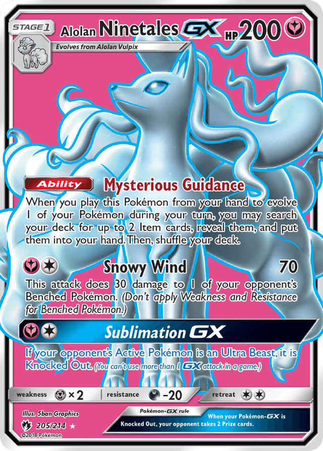 Alolan Ninetales-GX — Lost Thunder #205
