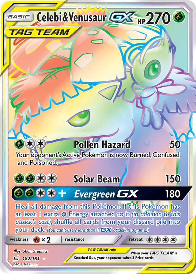 Celebi & Venusaur-GX — Team Up #182