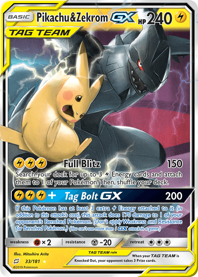 Pikachu & Zekrom-GX — Team Up #33