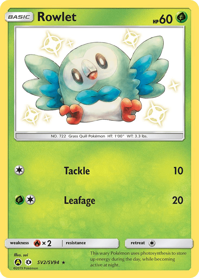 Rowlet — Hidden Fates Shiny Vault #SV2