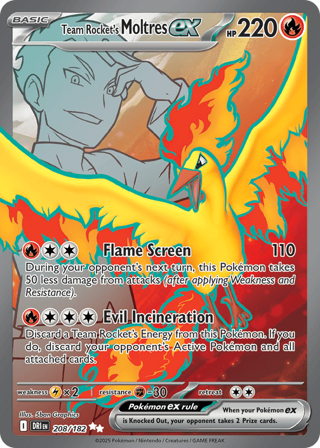 Team Rocket's Moltres ex — Destined Rivals #208
