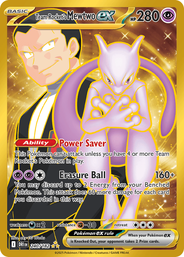 Team Rocket's Mewtwo ex — Destined Rivals #240