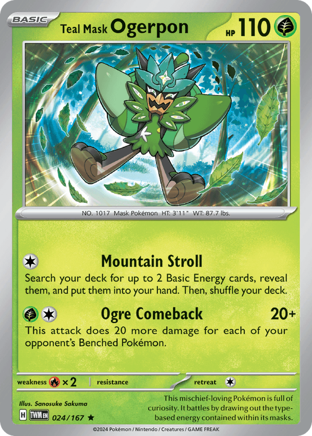 Teal Mask Ogerpon — Twilight Masquerade #24