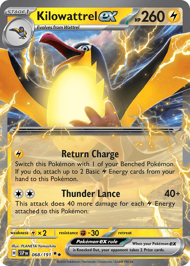 Kilowattrel ex — Surging Sparks #68