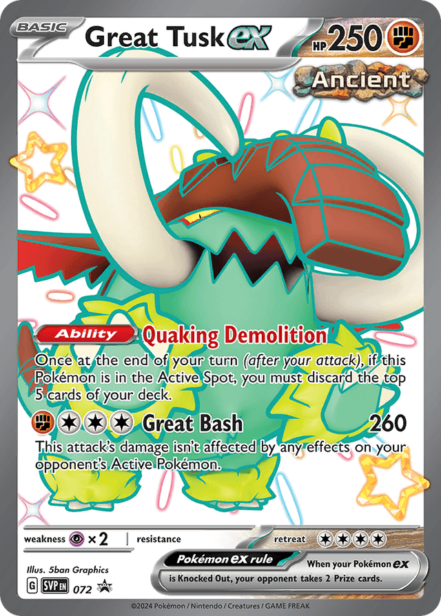 Great Tusk ex — Scarlet & Violet Black Star Promos #72