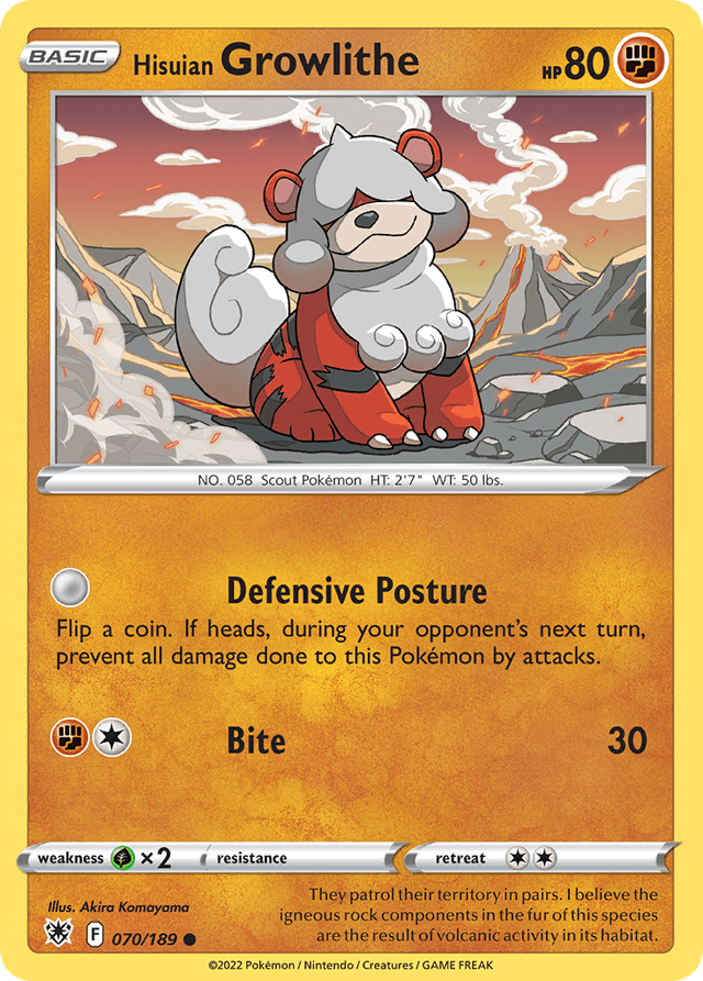 Hisuian Growlithe — Astral Radiance #70