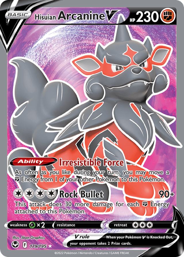 Hisuian Arcanine V — Silver Tempest #179